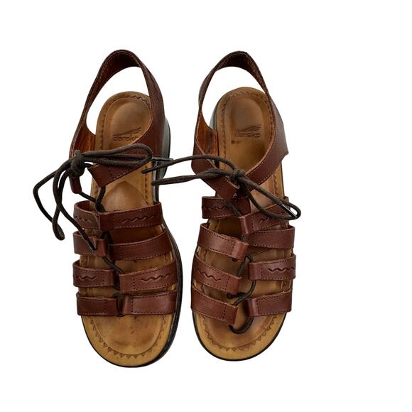 Dansko Brown Leather Elena Lace Up Gladiator Comfort Sandals Women's 41/10.5-11 - Picture 3 of 10